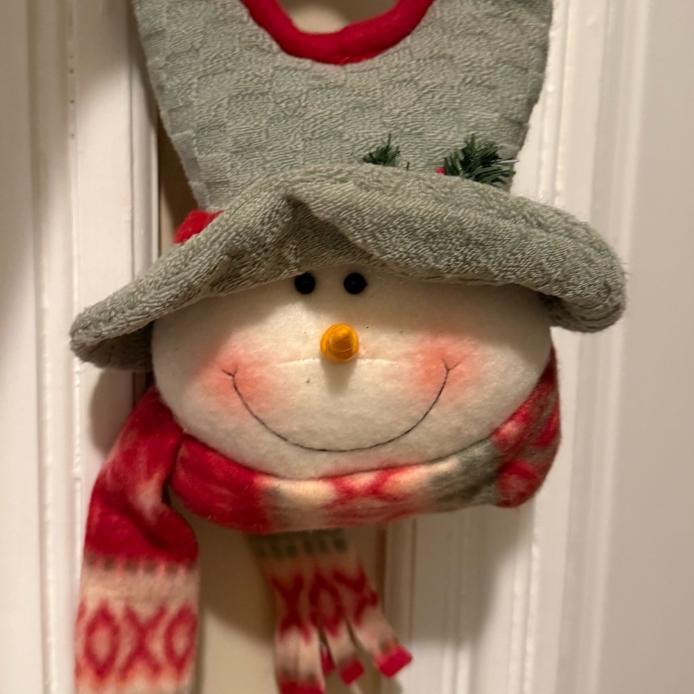 Vintage Snowman Doorknob Hanger Decor Christmas Winter Holidays - Picture 3 of 5